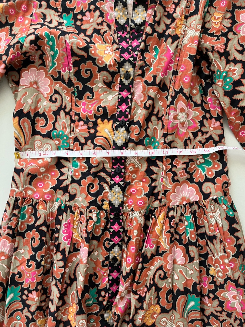 Love the label Floral Midi Dress with Pink and Black Paisley Print size M - Picture 2 of 14